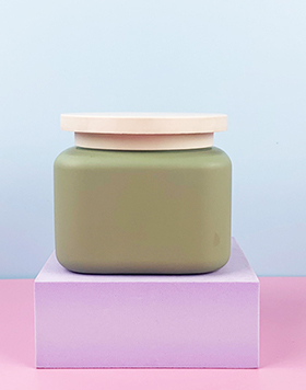 350ml Square Shoulder Skincare Plastic Cream Jar Green HDPE Empty Frosted Cosmetic Packaging Plastic Jar With Screw Lid