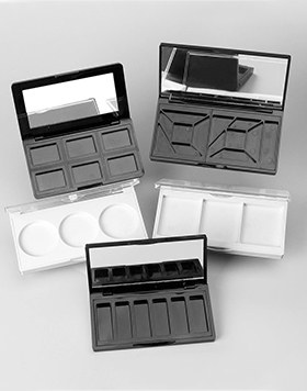 Wholesale Makeup Palette Eyeshadow Packaging Black Rectangle Eyeshadow Container Empty Eyeshadow Palette Case