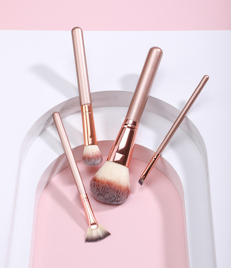 No Logo Beginner Makeup Tools Beauty Brushes 12pcs Champagne Gold Makeup Brush Set