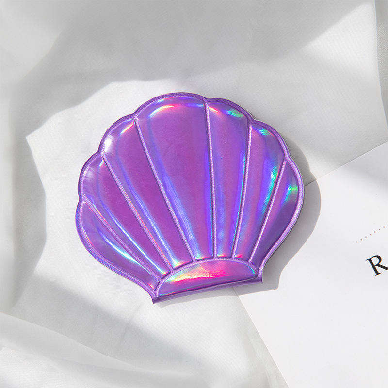 Lyder Seashell Private Label Custom Logo Vanity Handheld Mini Small Pocket Compact Makeup Mirror For Purses And Travel