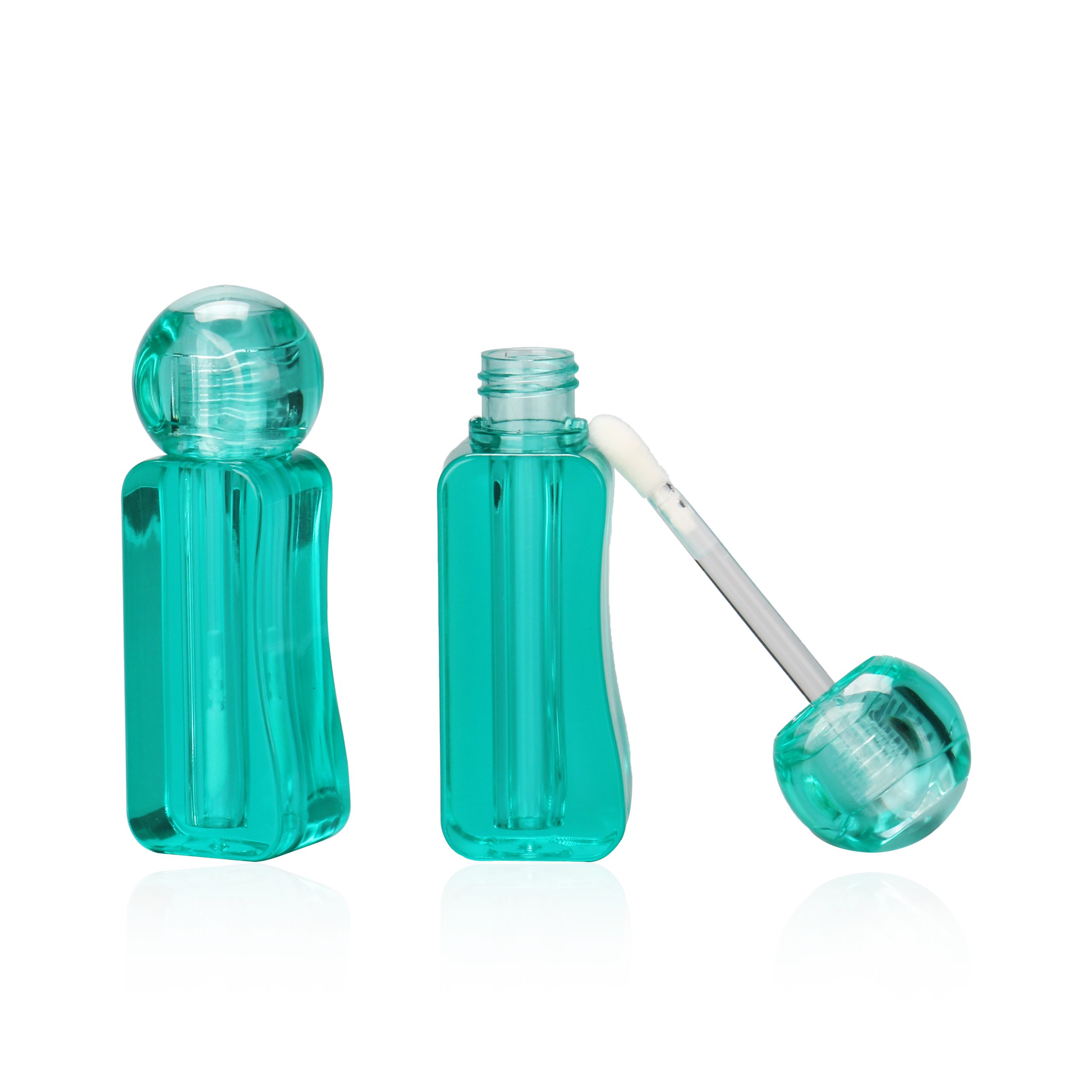 Custom Logo Cute Pretty Ice Candy Color Green Lip Gloss Tube Mini Square Clear Wands Bottle Lip Gloss Tubes