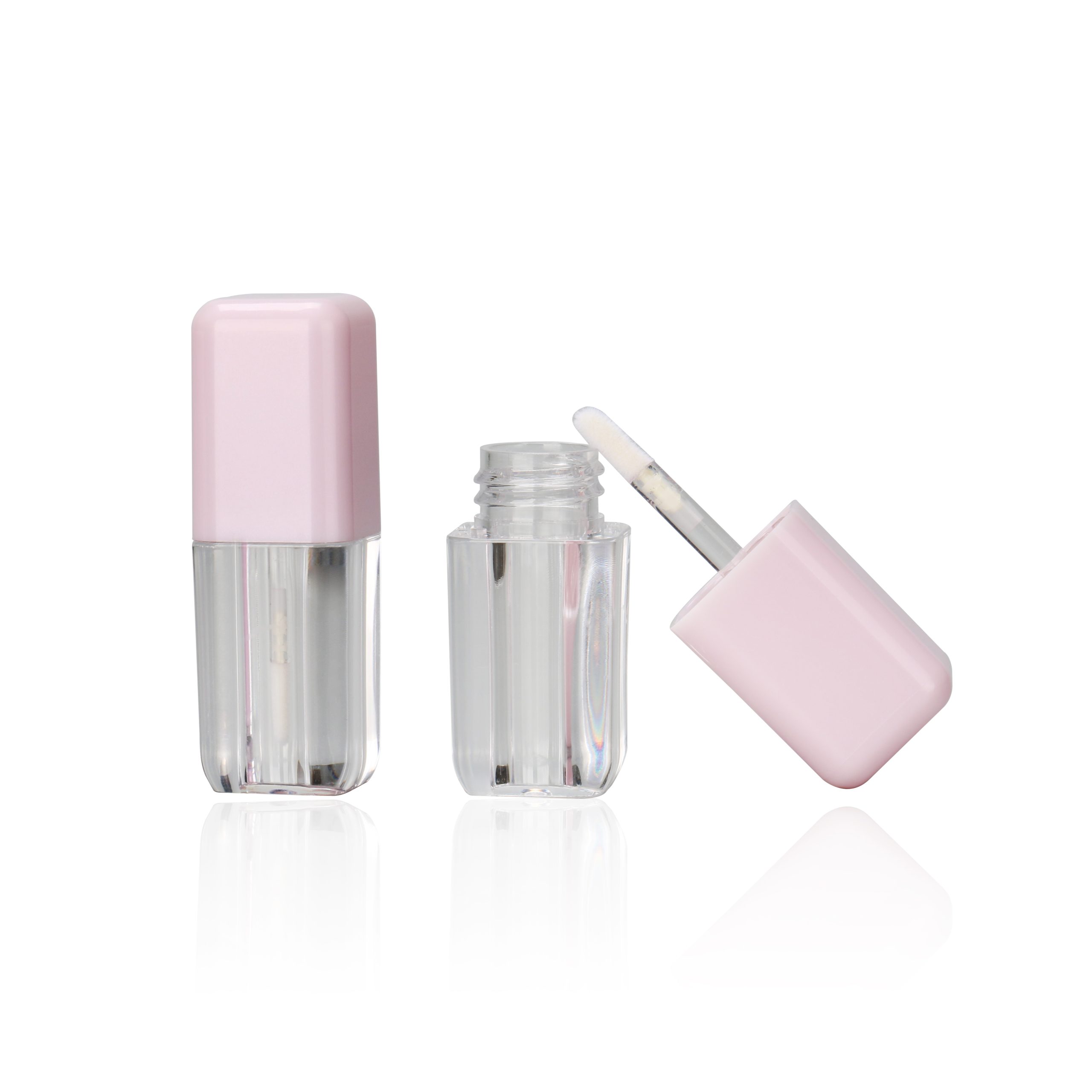 Empty White Pink Mini Lip Tint Cube Container Round Tubby Square Lip Gloss Tube Custom Lip Containers With Brush