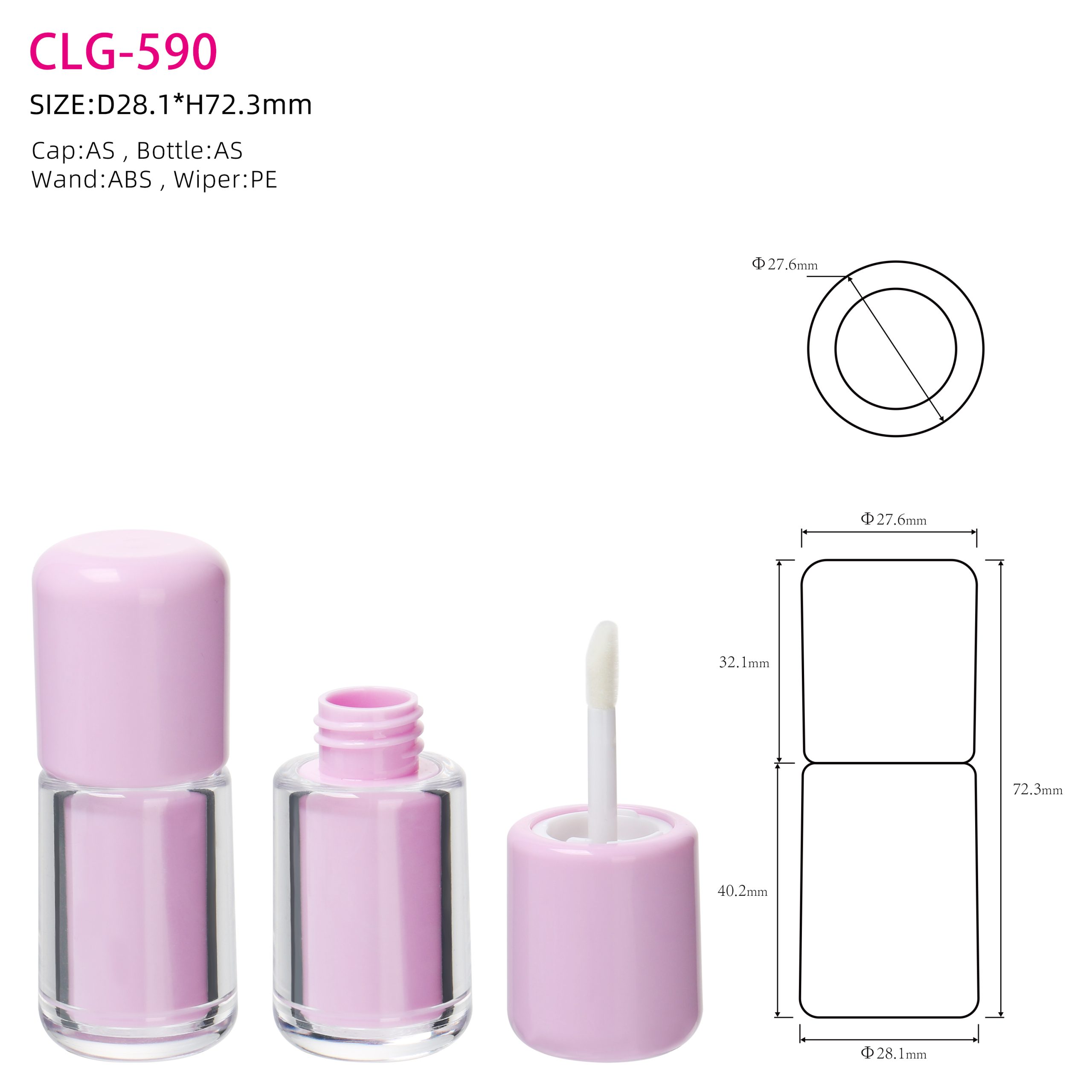 Empty White Pink Mini Lip Tint Cube Container Round Tubby Square Lip Gloss Tube Custom Lip Containers With Brush