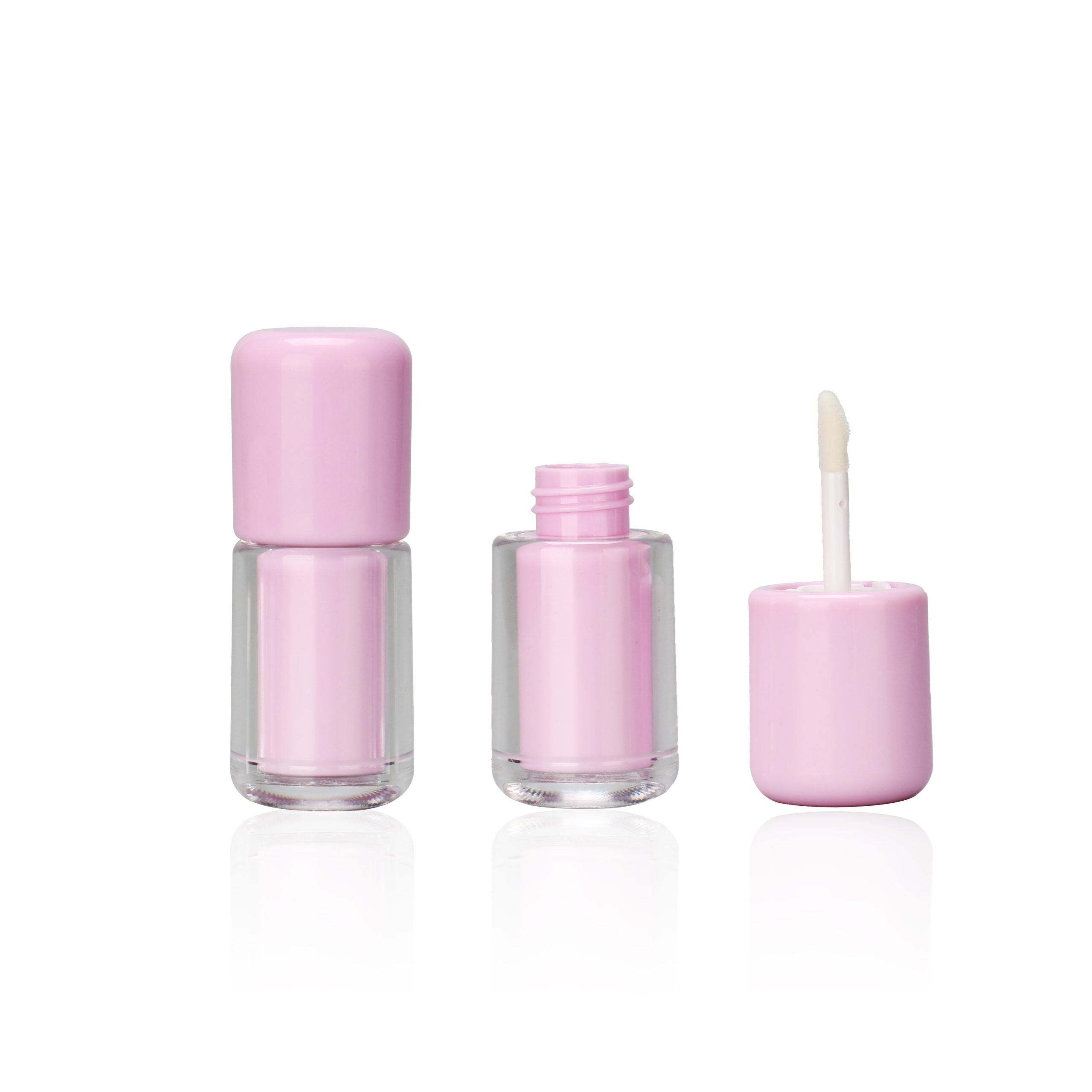 Empty White Pink Mini Lip Tint Cube Container Round Tubby Square Lip Gloss Tube Custom Lip Containers With Brush