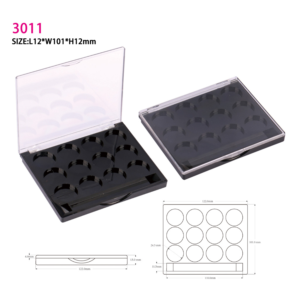 Hot sales custom palette eyeshadow empty square eye shadow case makeup eyeshadow container