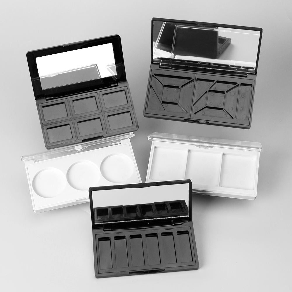 Wholesale Makeup Palette Eyeshadow Packaging Black Rectangle Eyeshadow Container Empty Eyeshadow Palette Case