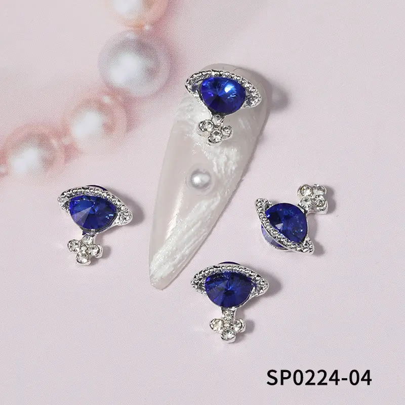 Alloy Diamond Saturn Shape Jewelry Rhinestones Nails Art Decorations Luxury Metal Planet Nail Charms