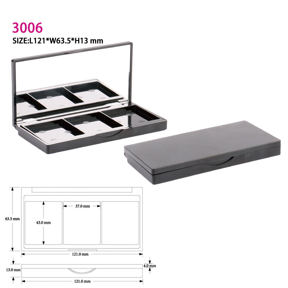 Wholesale Makeup Palette Eyeshadow Packaging Black Rectangle Eyeshadow Container Empty Eyeshadow Palette Case