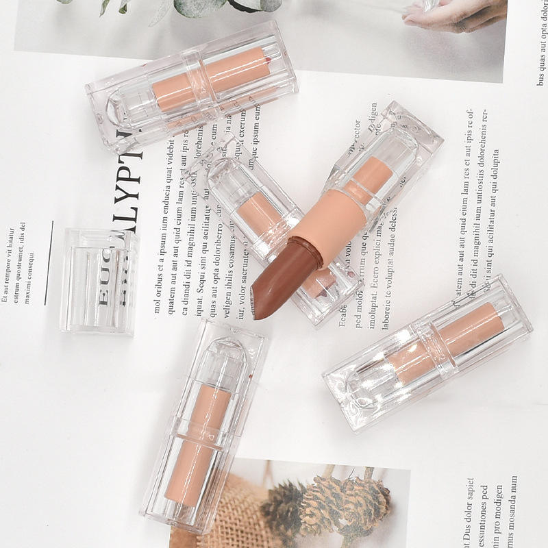 Private Label Ice Square Shape Transparent Crystal Tube Custom Matte Pigment Lipstick