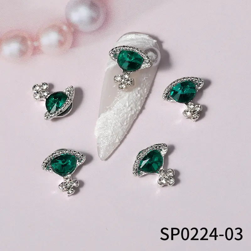 Alloy Diamond Saturn Shape Jewelry Rhinestones Nails Art Decorations Luxury Metal Planet Nail Charms