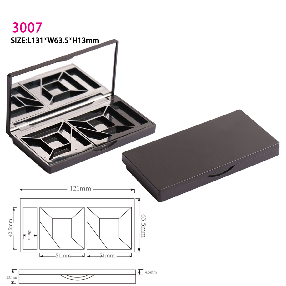 Wholesale Makeup Palette Eyeshadow Packaging Black Rectangle Eyeshadow Container Empty Eyeshadow Palette Case