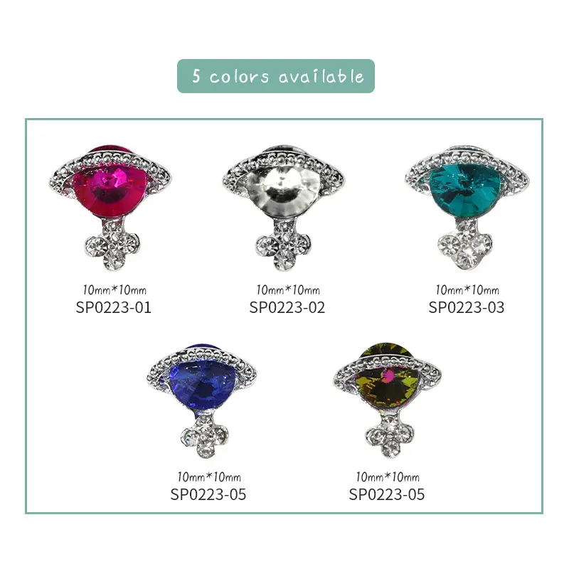 Alloy Diamond Saturn Shape Jewelry Rhinestones Nails Art Decorations Luxury Metal Planet Nail Charms