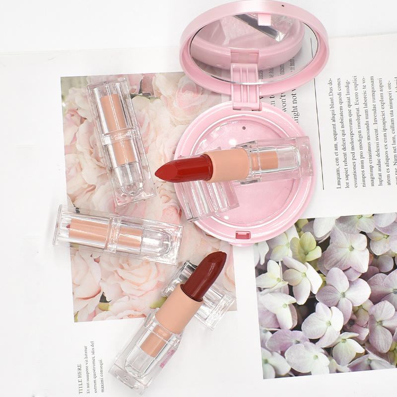 Private Label Ice Square Shape Transparent Crystal Tube Custom Matte Pigment Lipstick