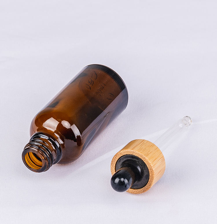 15ml 30ml 50mlNew Arrival Brown Color Lotion Pump Logo Customized Cosmetic Serum Bottle Private Label Glass  Serum Bottle