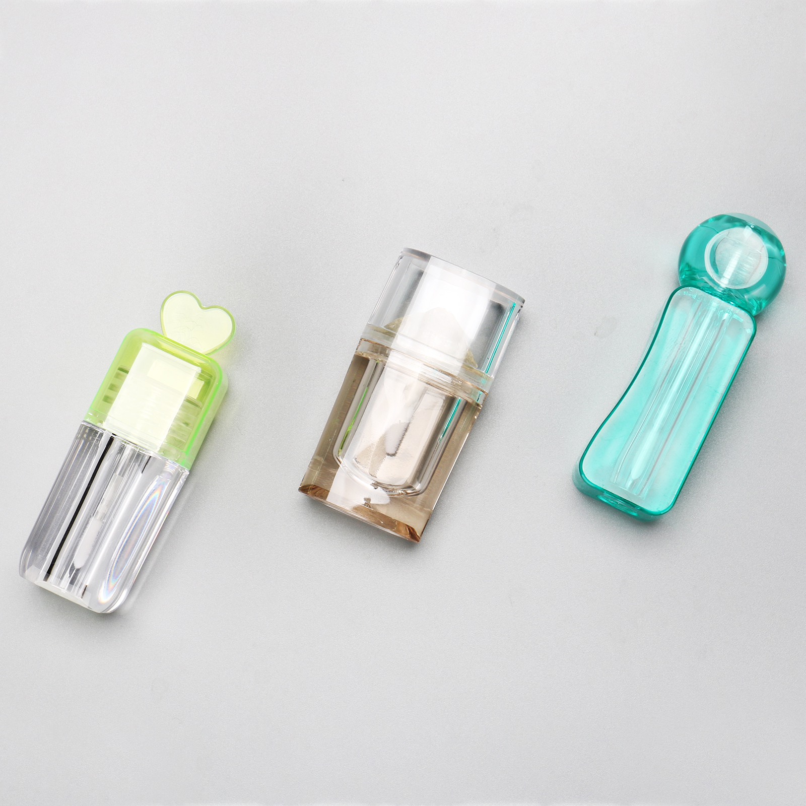 Custom Logo Cute Pretty Ice Candy Color Green Lip Gloss Tube Mini Square Clear Wands Bottle Lip Gloss Tubes