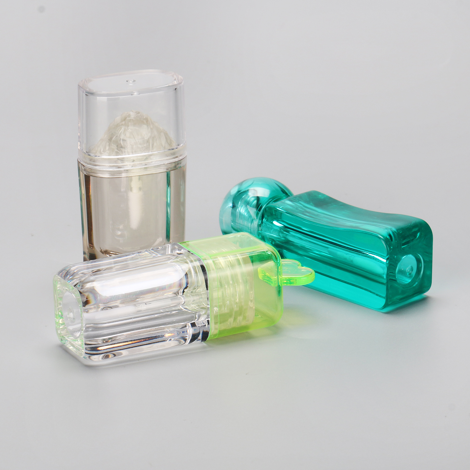 Custom Logo Cute Pretty Ice Candy Color Green Lip Gloss Tube Mini Square Clear Wands Bottle Lip Gloss Tubes