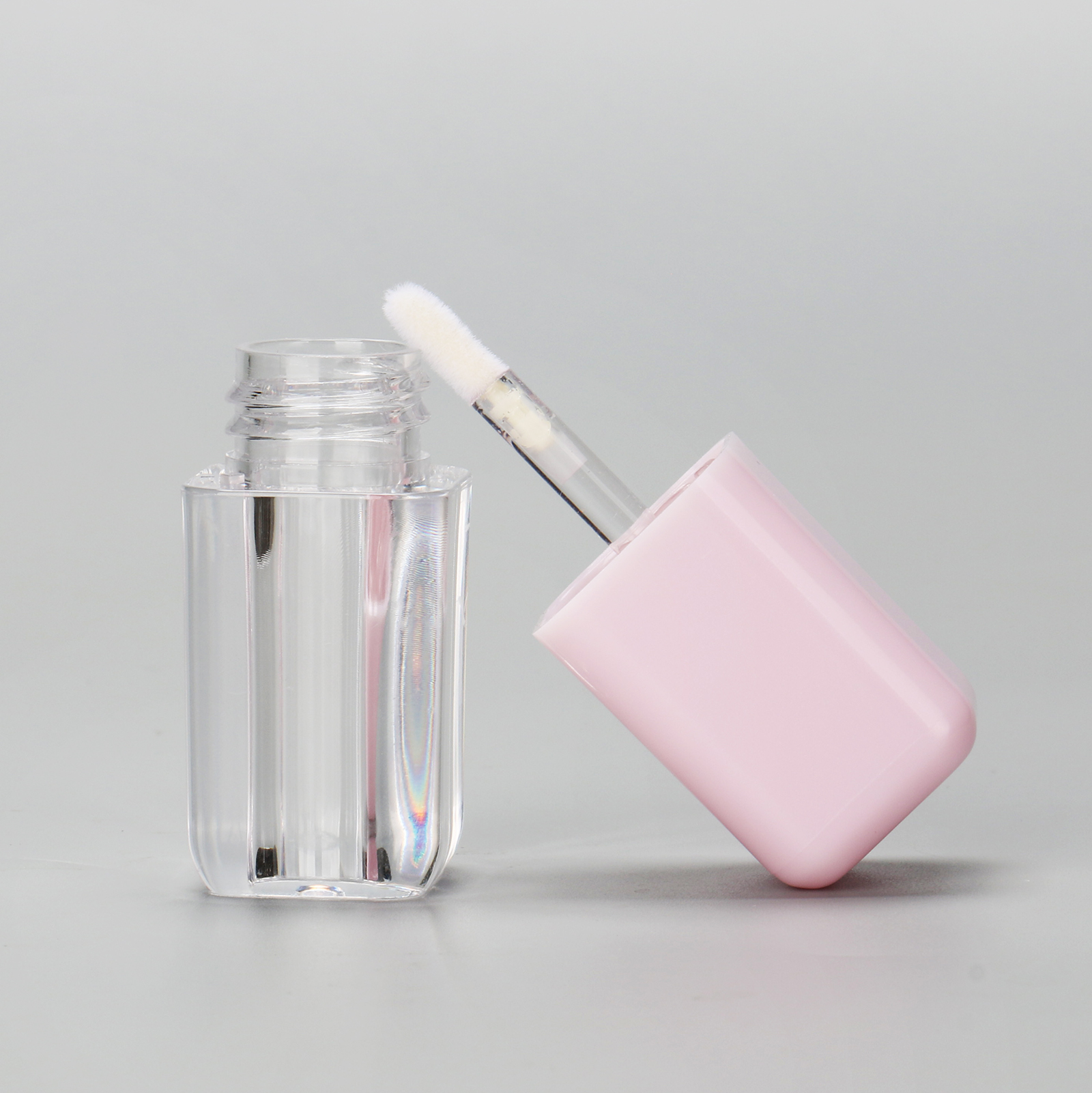 Empty White Pink Mini Lip Tint Cube Container Round Tubby Square Lip Gloss Tube Custom Lip Containers With Brush