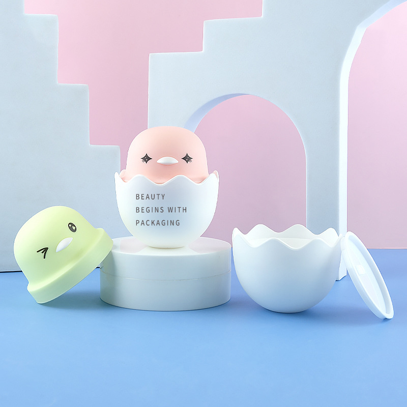 Pink And Green Cosmetic Child Cream Container Plastic 30g Lovely Chicken Egg Shape Cosmetic Eye Cream Jar