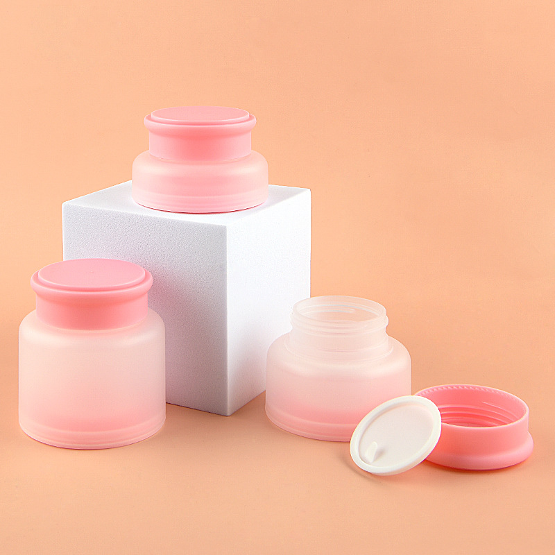 Pink 10g 30g 50g Double Layer PP Plastic Cosmetics Jar Empty Refillable Face Cream Jar For Skincare Body Butter