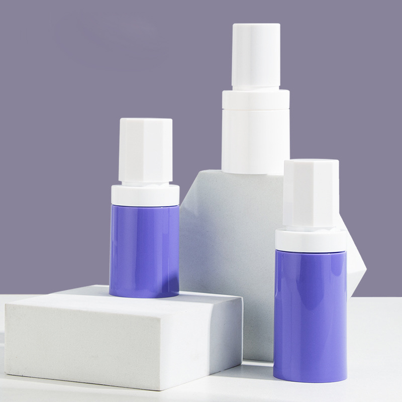 Empty Refillable 15ml 30ml 50ml Airless Pump Bottle Unique Purple White Color PP Plastic Serum Airless Pump Bottle