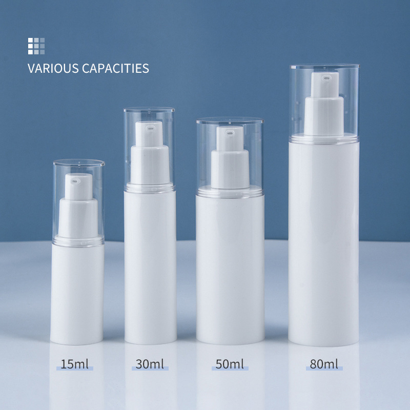 Eco Friendly White Empty PP Plastic Cosmetic Packaging Container 15ml 30ml 50ml 80ml Skin Care Face Cream Airless Serum Bottle