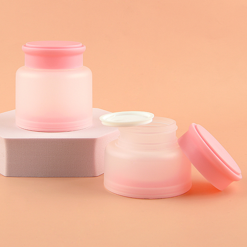 Pink 10g 30g 50g Double Layer PP Plastic Cosmetics Jar Empty Refillable Face Cream Jar For Skincare Body Butter