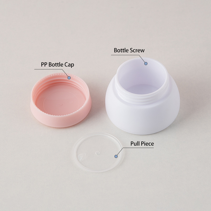 Empty 15g 30g 50g White PP Plastic Double Layer Cream Jar Custom Baby Face Eye Cream Jar With Pink Green Lid