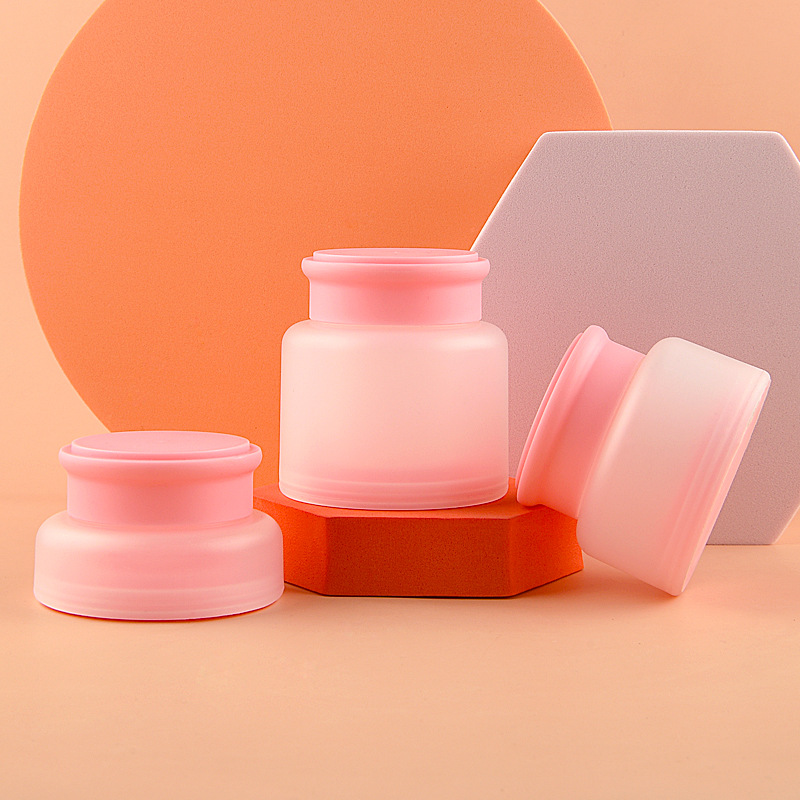 Pink 10g 30g 50g Double Layer PP Plastic Cosmetics Jar Empty Refillable Face Cream Jar For Skincare Body Butter