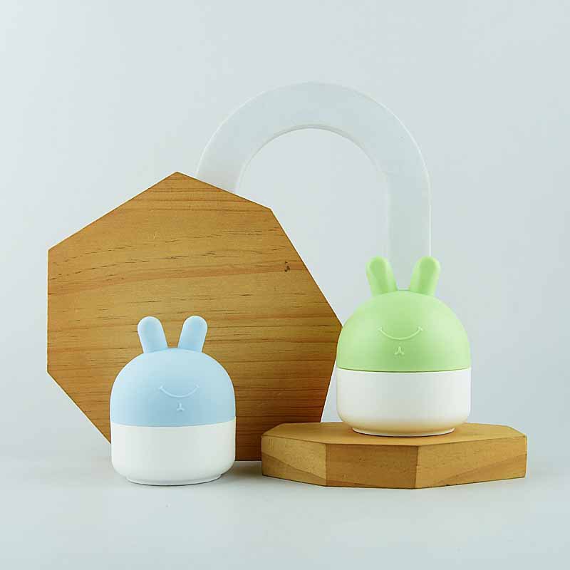 Kids Cream Jar Cute Ear-Shape Cap PP Plastic 30g 50g Empty Face Cream Recyclable Jar With Rabbit Lid