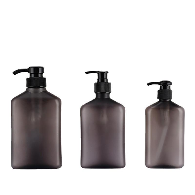 PET 250ml 350ml 500ml Flat Custom Cosmetic Lotion Pump Bottles Shower Gel Men’s Body Wash Shampoo Bottle