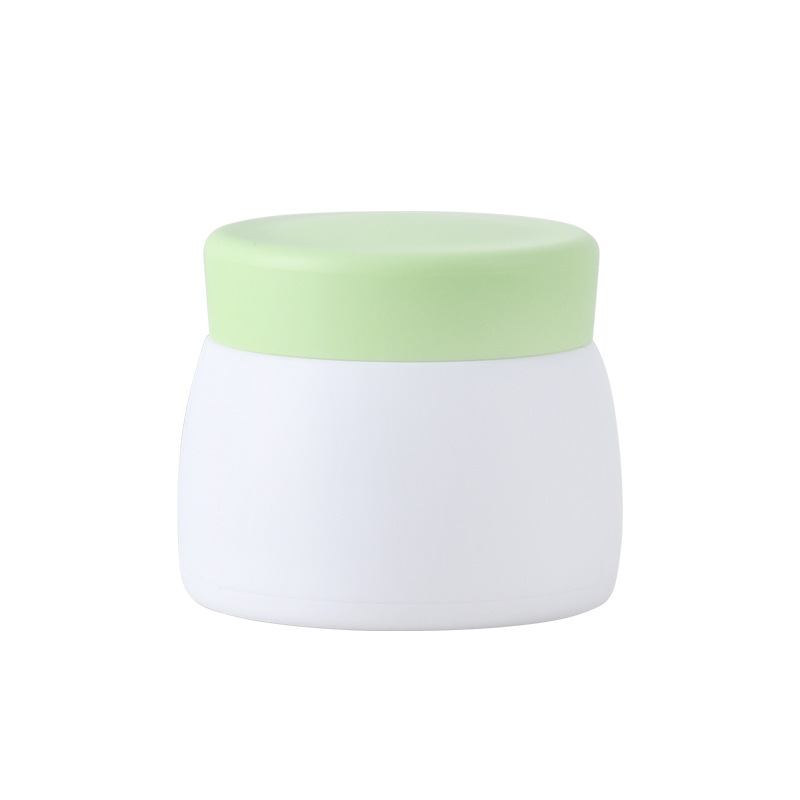 Empty 15g 30g 50g White PP Plastic Double Layer Cream Jar Custom Baby Face Eye Cream Jar With Pink Green Lid