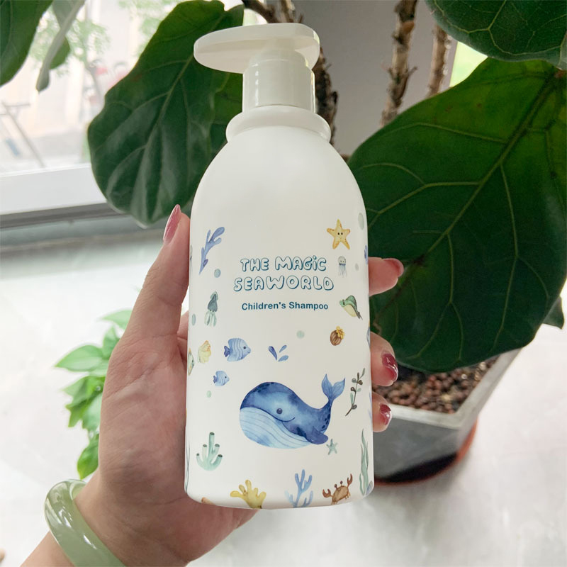 Eco Friendly HDPE Plastic Round Lotion Bottle Large Capacity 500ml Custom Children Shower Gel Shampoo Bottle