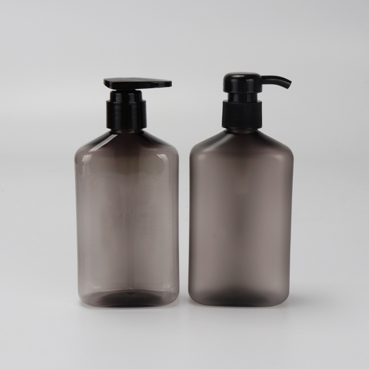 PET 250ml 350ml 500ml Flat Custom Cosmetic Lotion Pump Bottles Shower Gel Men’s Body Wash Shampoo Bottle