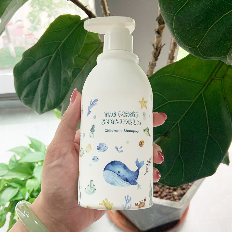 Eco Friendly HDPE Plastic Round Lotion Bottle Large Capacity 500ml Custom Children Shower Gel Shampoo Bottle