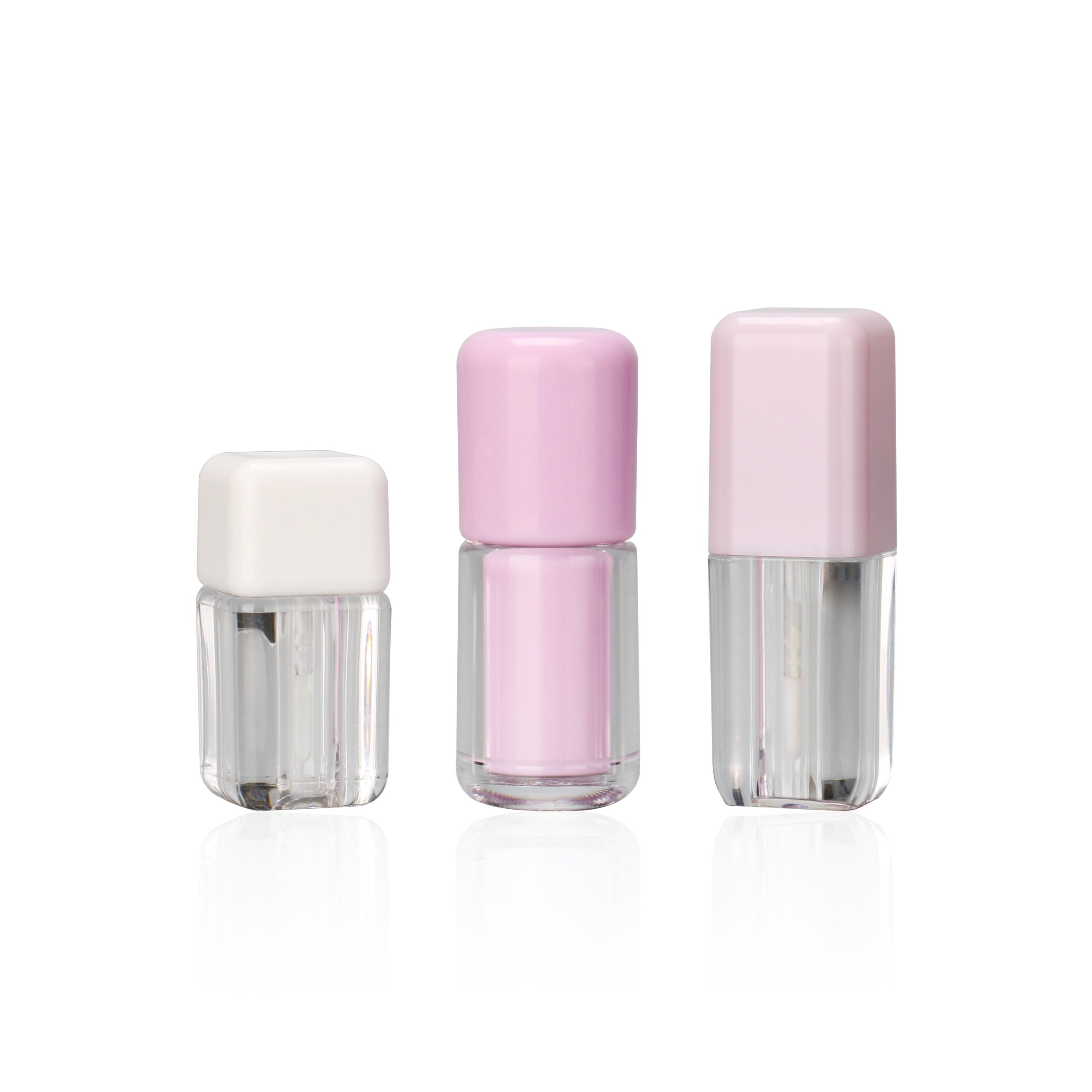 Empty White Pink Mini Lip Tint Cube Container Round Tubby Square Lip Gloss Tube Custom Lip Containers With Brush