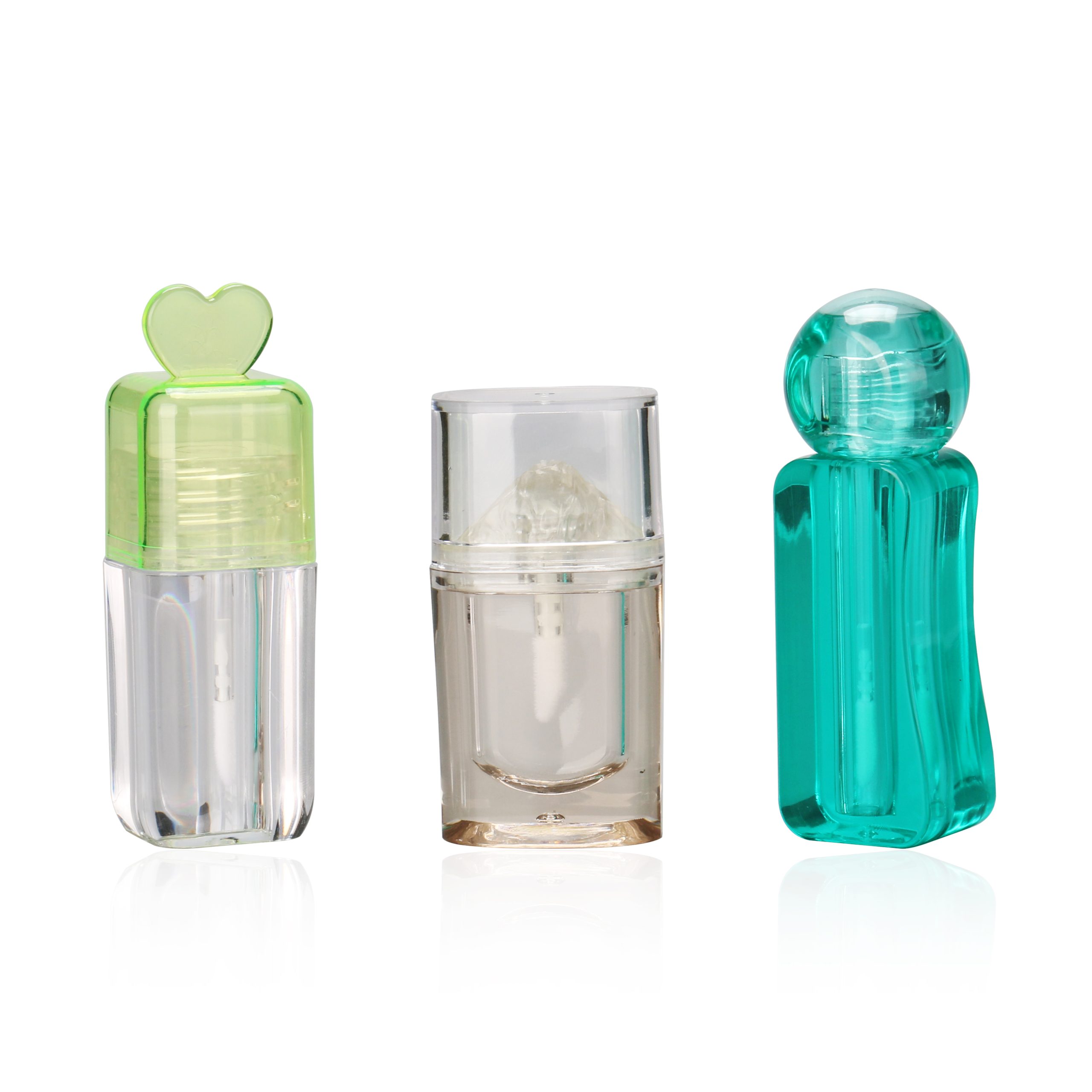 Custom Logo Cute Pretty Ice Candy Color Green Lip Gloss Tube Mini Square Clear Wands Bottle Lip Gloss Tubes