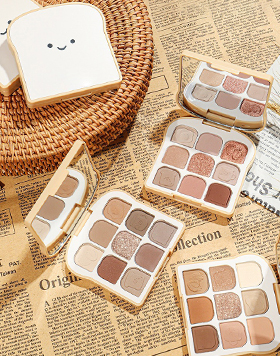 Bread Shaped Nude Eyes Makeup 9 Colors Cute Toast Eye Shadow Private Label High Pigmented Eyeshadow Palette