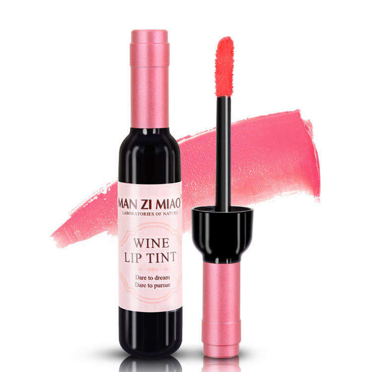 Cute Wine Bottle Matte Lip Tint Liquid Matte Waterproof Water Organic Wine Korean Lip And Cheek Tint Lip Gloss