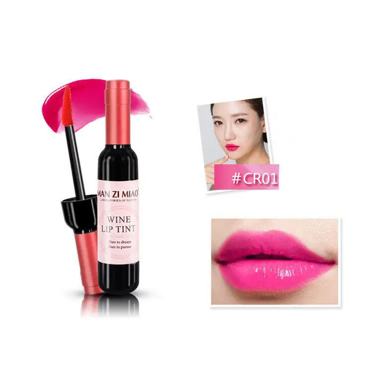 Cute Wine Bottle Matte Lip Tint Liquid Matte Waterproof Water Organic Wine Korean Lip And Cheek Tint Lip Gloss