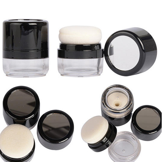 Oem Custom Color Makeup Tools Loose Powder Case Fashion Design Plastic Empty Compact Powder Case