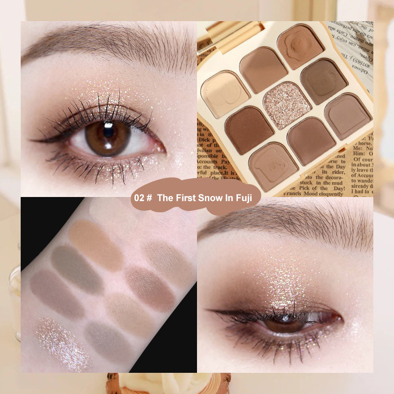 Bread Shaped Nude Eyes Makeup 9 Colors Cute Toast Eye Shadow Private Label High Pigmented Eyeshadow Palette