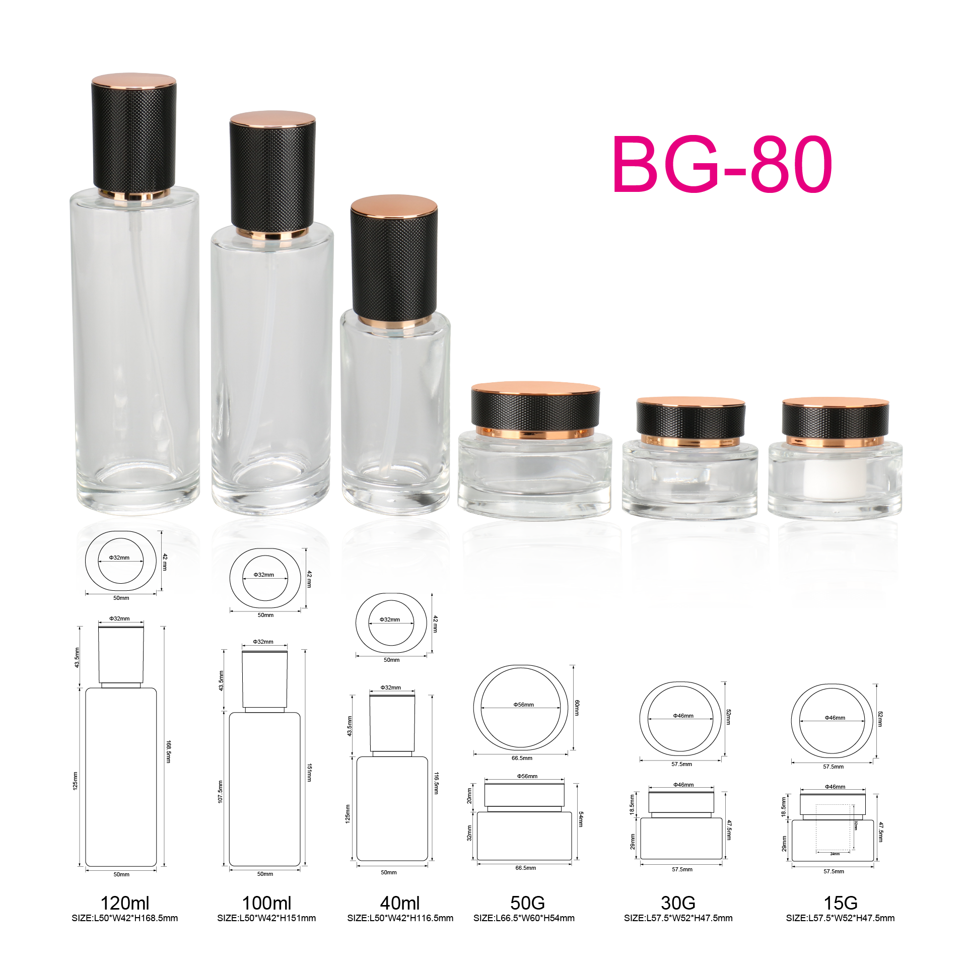 Luxury Skin Care Packaging Set Round Glass Serum Lotion Pump Bottle 100ml And Glass Jars For Cream