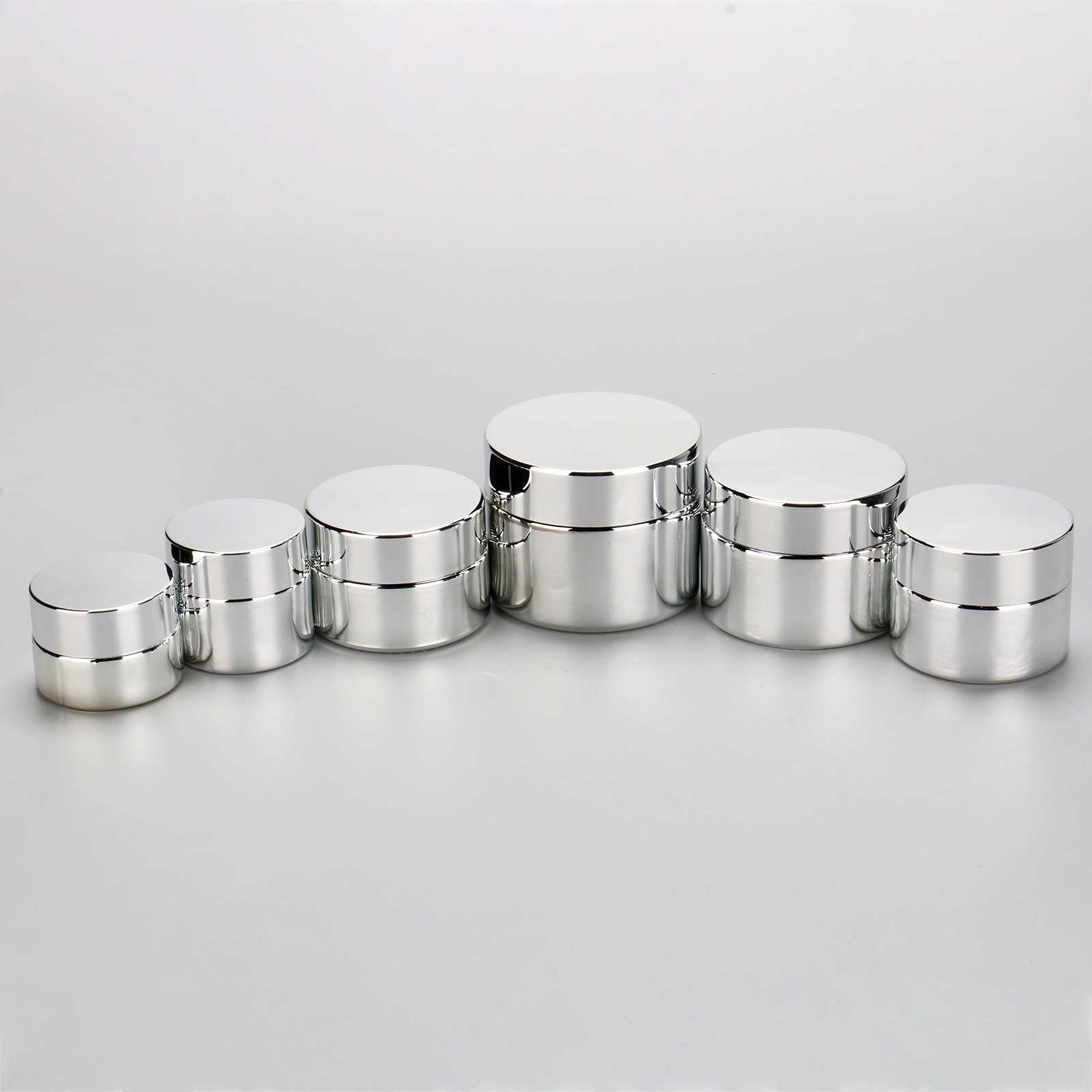 5g 10g 15g 20g 30g 50g Luxury Cosmetic Packaging Empty Round UV Plated Silver Glass Jar For Skin Care