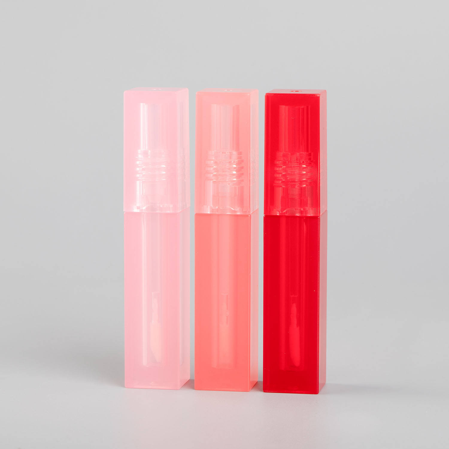 2.5ml PETG Plastic Empty Lipgloss Tube Container Square Clear Pink Lip Gloss Tubes