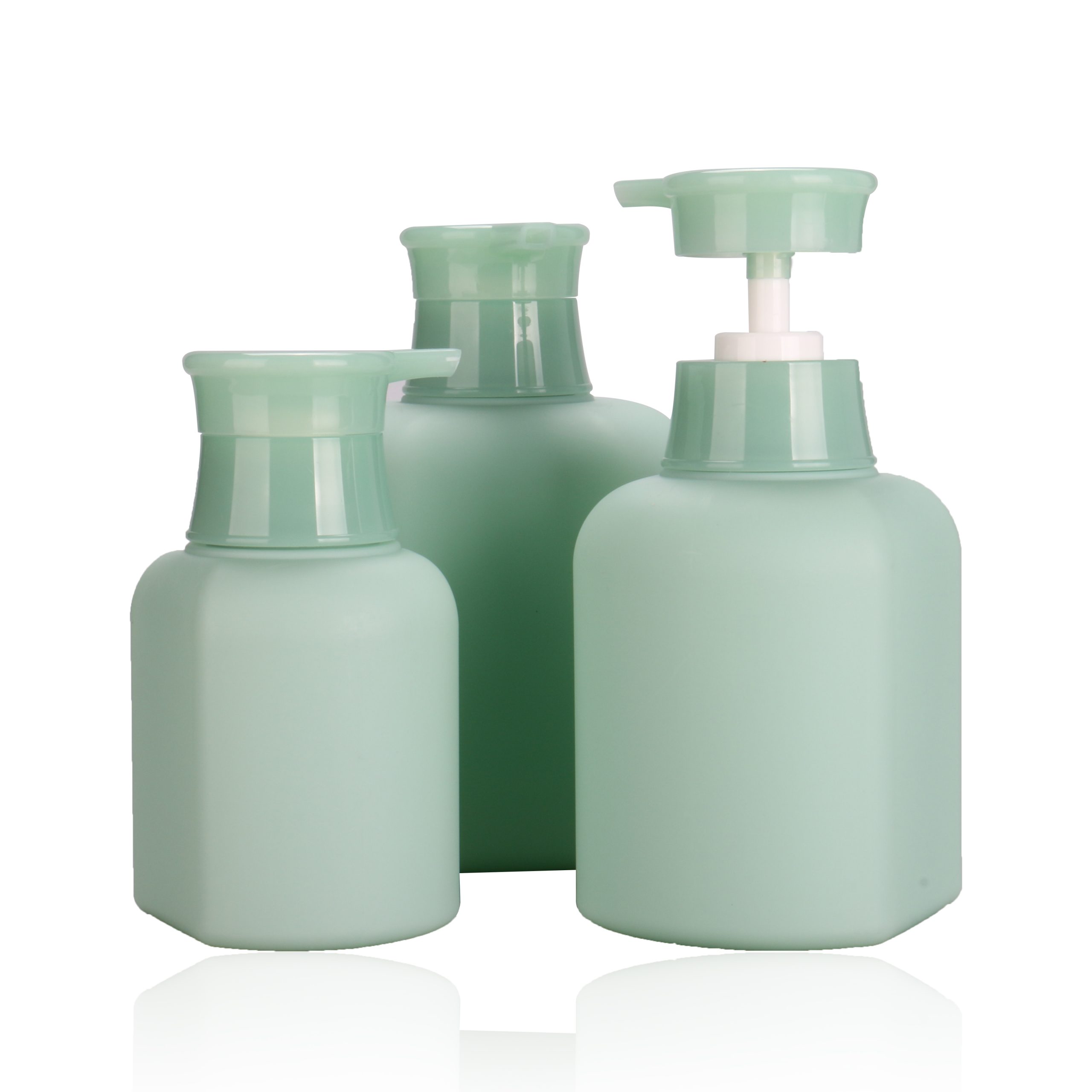 300ml 500ml 750ml Matte Green Lotion Bottle Plastic Empty Bottle Shampoo Hand Sanitizer Dispenser Cosmetic Pump Bottle