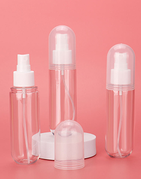 110ML Round cap recyclable 110ml Luxury Cosmetic Packaging Plastic Lotion Bottle with Body Mist Spray Pump for Skin Care Packaging