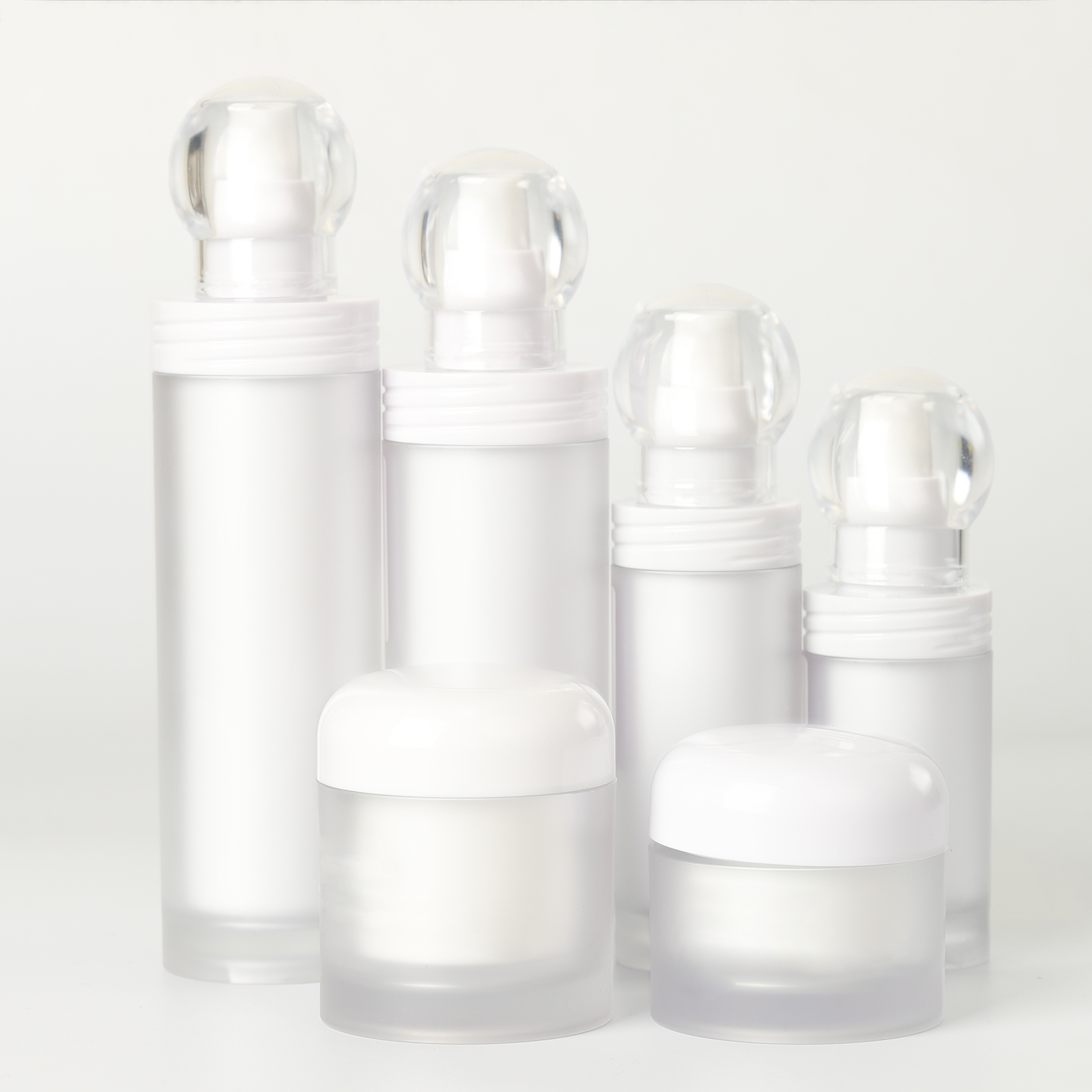 Cosmetic Packaging Bottles 30ml 50ml 100ml 120ml Double Wall Skin Care Face Cream Jar Essence Lotion Bottle Set