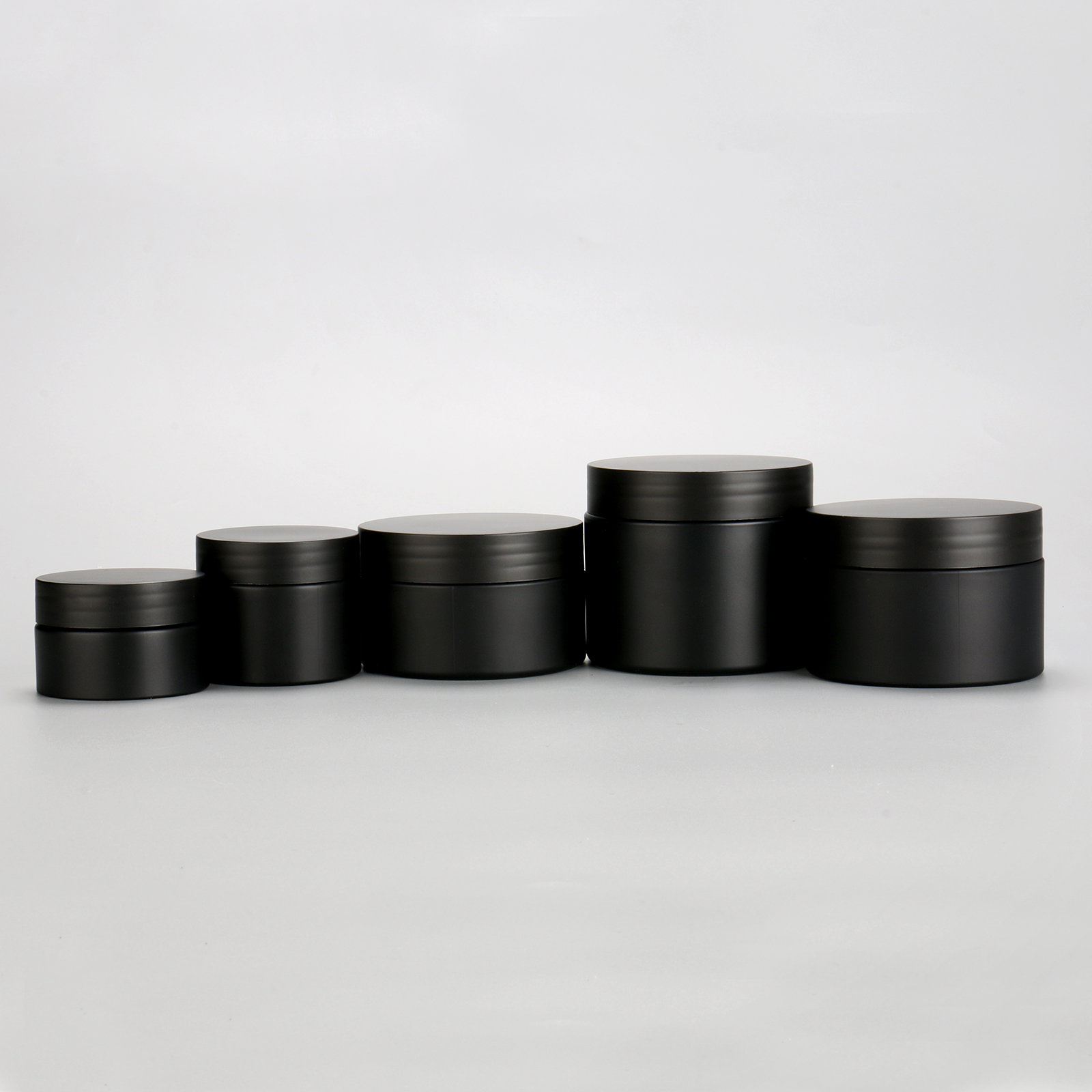 Frosted Round 30g 50g 100g 120g 150g Body Scrub Face Cream PP Plastic Matte Black Cosmetic Jar