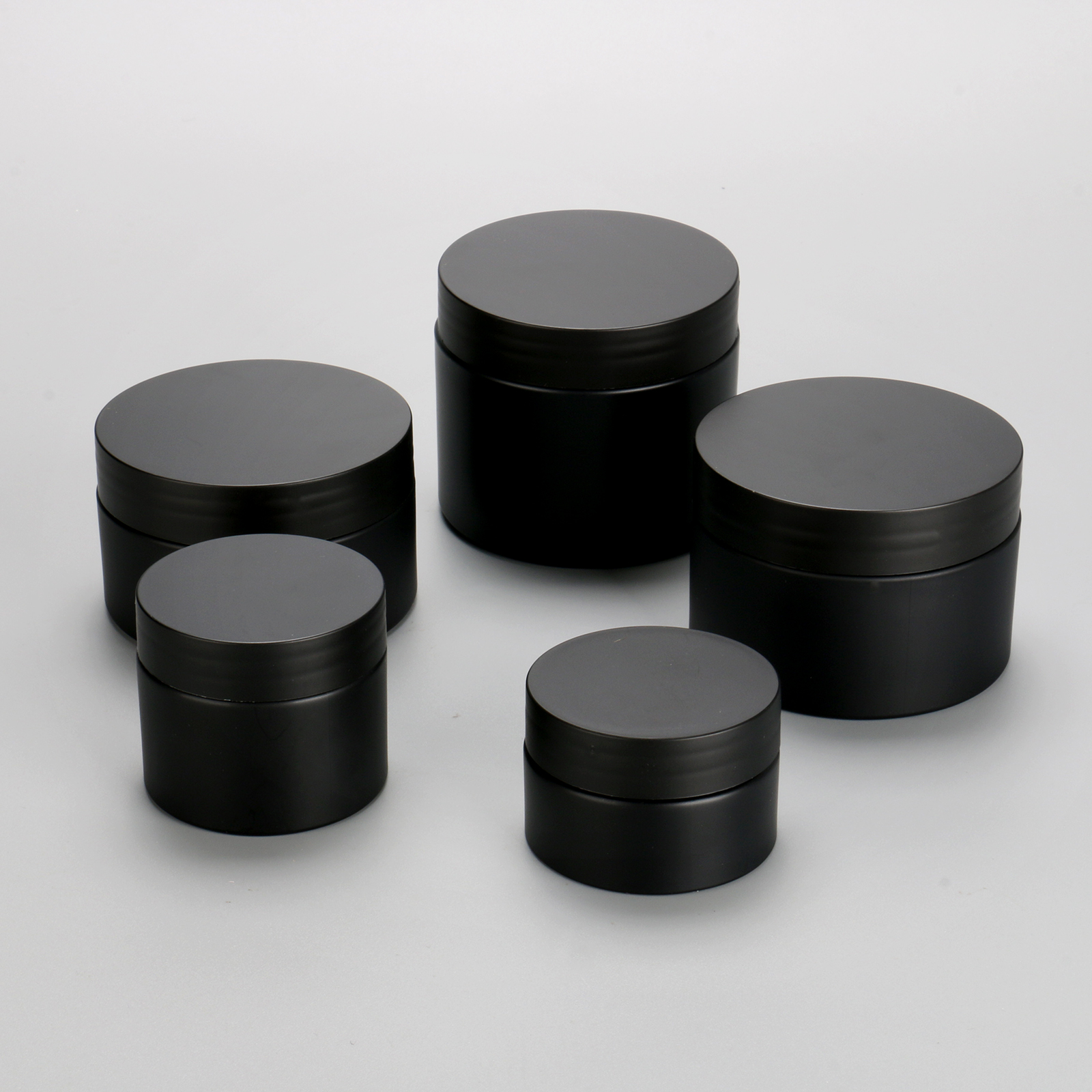 Frosted Round 30g 50g 100g 120g 150g Body Scrub Face Cream PP Plastic Matte Black Cosmetic Jar