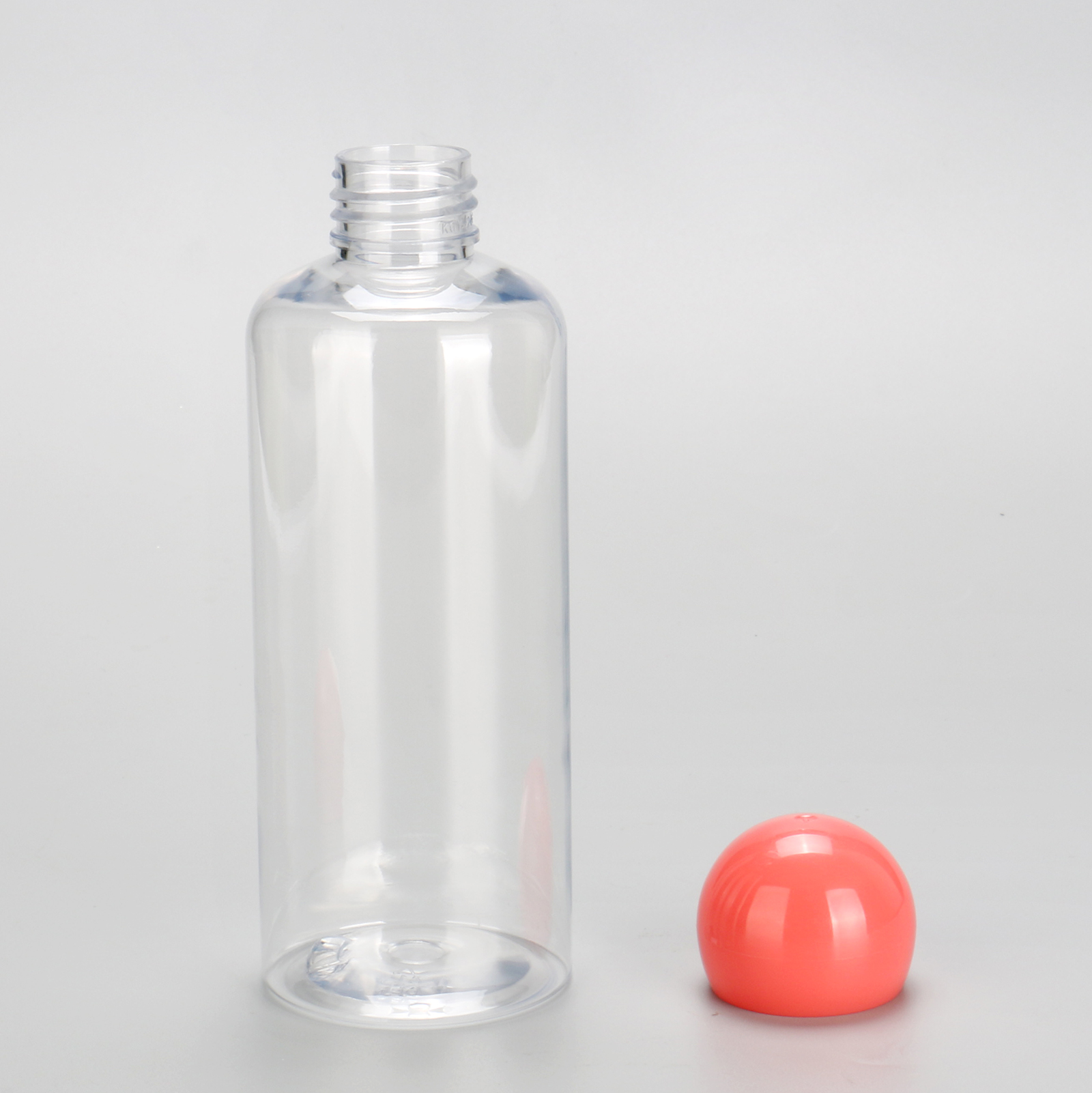 Round Skin Care Serum Lotion packaging PET 200ml 250ml Plastic Toner Baby Care Body Oil Empty Bottle With Ball Cap